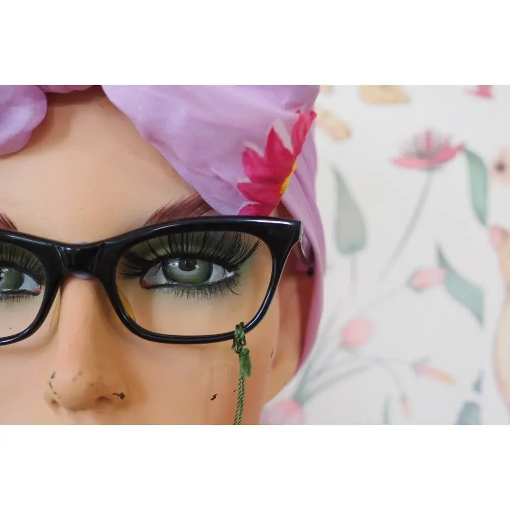 Vintage 1960s De Lotto Cat Eye Eyeglasses Italy Rockabilly Pin Up Retro MCM
